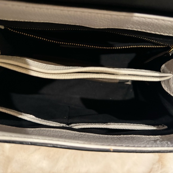 Camberley Derby Small Leather Tote Bag, White/Black - Picture 10 of 14